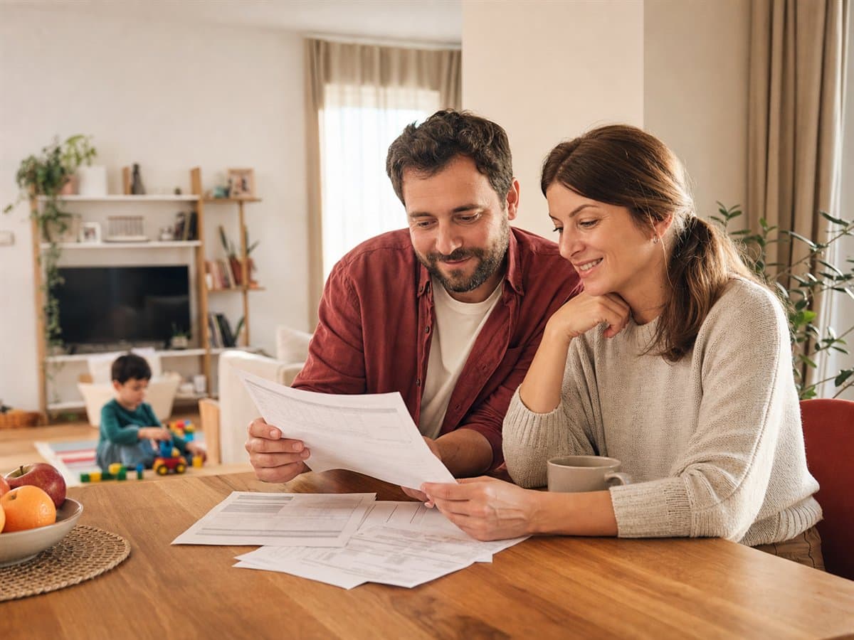 Familie care analizează o refinanțare ipotecară și impactul în buget