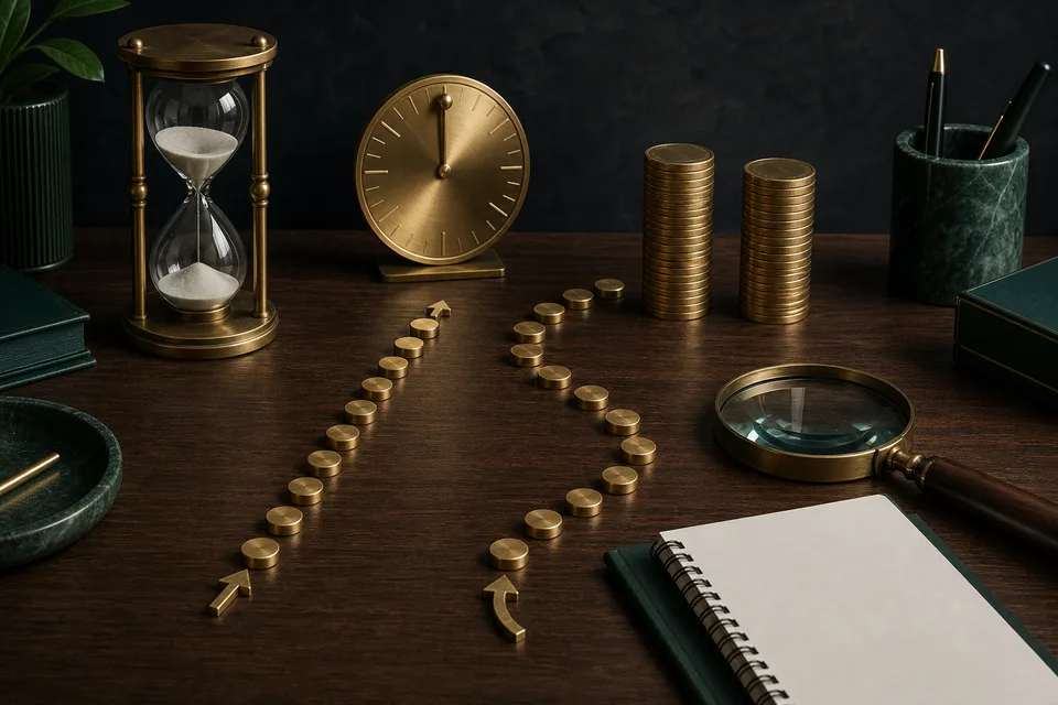Două trasee financiare ilustrează diferența dintre o aproximație rapidă și calculul exact.